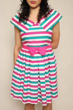 80s Lanz Striped Dress With Collar