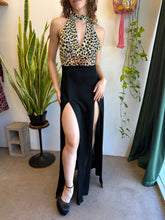 70s Leopard Halter Dress With Choker Collar