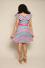 80s Lanz Striped Dress With Collar
