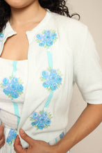 60s Floral Sun Dress With Cardigan