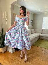 80s Cotton Floral Tea Dress