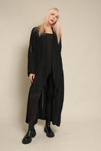 1980s Black Draped Dolman Sleeve Avant Garde Duster Jacket