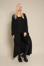 1980s Black Draped Dolman Sleeve Avant Garde Duster Jacket