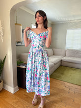 80s Cotton Floral Tea Dress