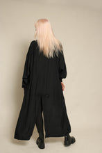 1980s Black Draped Dolman Sleeve Avant Garde Duster Jacket