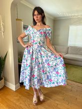80s Cotton Floral Tea Dress