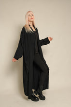 1980s Black Draped Dolman Sleeve Avant Garde Duster Jacket