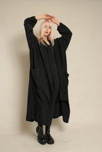 1980s Black Draped Dolman Sleeve Avant Garde Duster Jacket