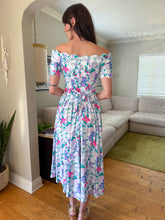 80s Cotton Floral Tea Dress
