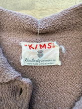 1950s Brown Wool Knit Cardigan Sweater & Skirt Set