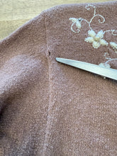 1950s Brown Wool Knit Cardigan Sweater & Skirt Set