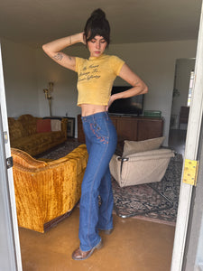 70s Faded Glory Embroidered Jeans