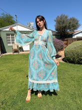 70s Floral Angel Sleeve Dress