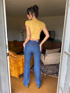 70s Faded Glory Embroidered Jeans