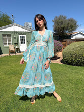 70s Floral Angel Sleeve Dress