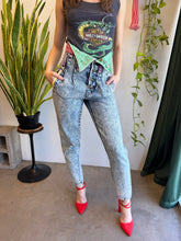 80s Color Block Acid Wash Jeans