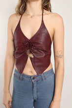 80s Leather Halter Top