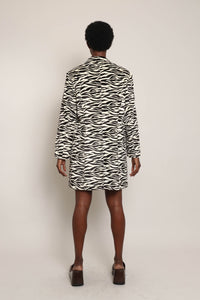 00s Zebra Faux Fur Coat