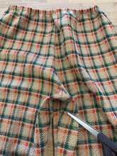 1970s Orange Plaid Polyester Bell Bottoms