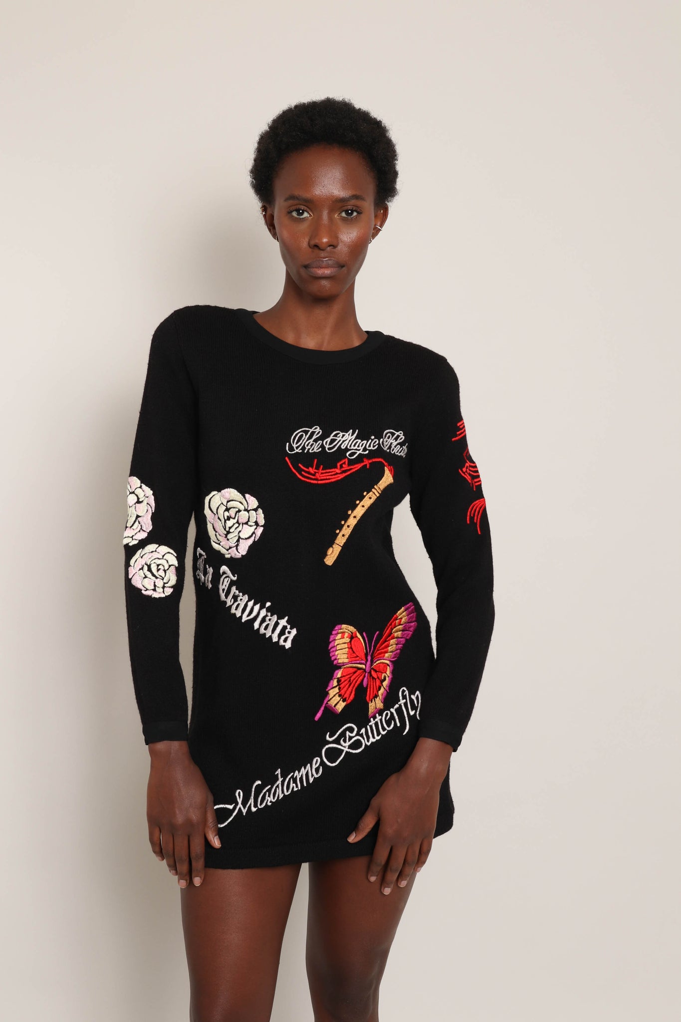 80s Opera Print Sweater Dress – Luxie Vintage
