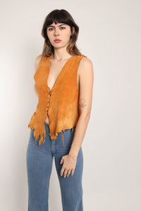 70s Buckskin Leather Vest
