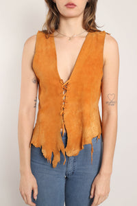 70s Buckskin Leather Vest