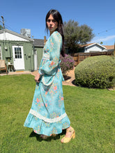 70s Floral Angel Sleeve Dress