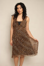 00s Leopard Silk Chiffon Dress