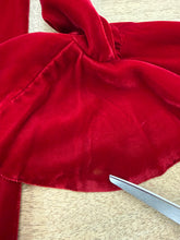 1960s Maroon Velvet Mini Dress With Bell Sleeves - XS