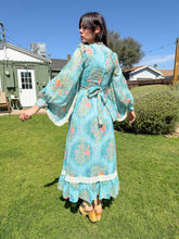 70s Floral Angel Sleeve Dress