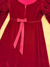 1960s Maroon Velvet Mini Dress With Juliet Sleeves - XXS