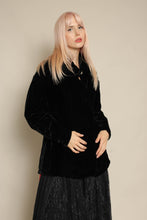1930s Black Velvet Shirred Evening Coat With Collar