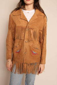 70s Embroidered Fringe Jacket