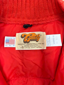 70s Red Western Puffer Jacket