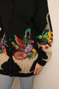 90s Fruit Basket Cardigan