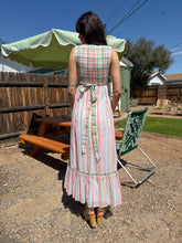 70s Smocked Striped Maxi Dress