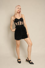 1990s Black Suede Leather High Waist Bermuda Shorts
