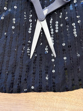 80s Black Sequined Midi Skirt