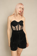 1990s Black Suede Leather High Waist Bermuda Shorts