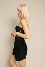 1990s Black Suede Leather High Waist Bermuda Shorts