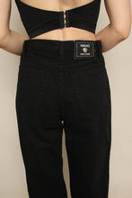 Y2K Versace Black Mid Rise Boot Cut Jeans