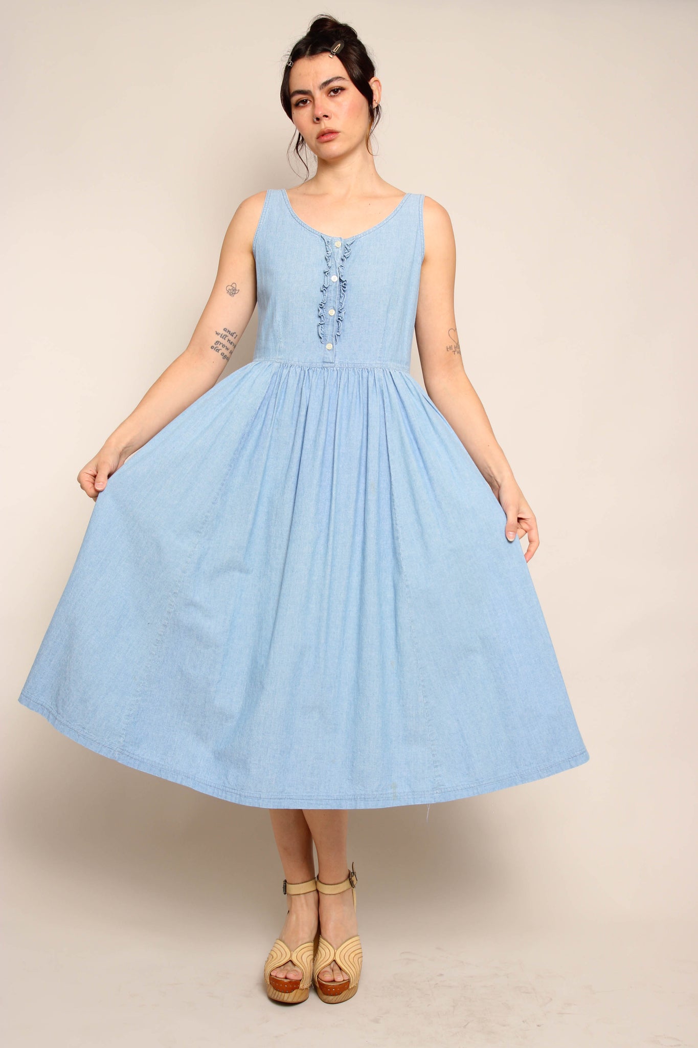 90s bridesmaid dresses 90s Laura Ashley Chambray Dress – Luxie Vintage