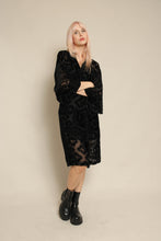 2010s Johnny Was Black Velvet Burnout Duster Jacket