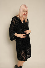 2010s Johnny Was Black Velvet Burnout Duster Jacket