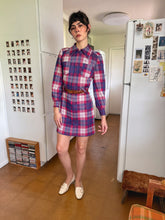 70s Plaid Knit Mod Dress