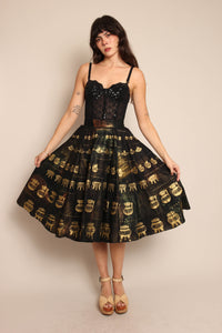 50s Hand Painted Mexican Circle Skirt