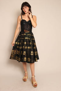 50s Hand Painted Mexican Circle Skirt