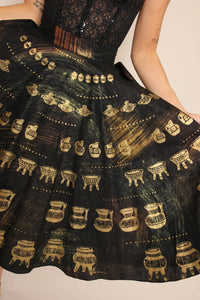 50s Hand Painted Mexican Circle Skirt