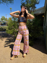 70s Pink Plaid Bell Bottoms