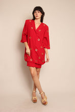 90s Red Grommet Dress & Purse Ensemble
